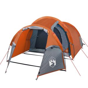 vidaXL tienda de campaña con túnel para 3 personas impermeable naranja