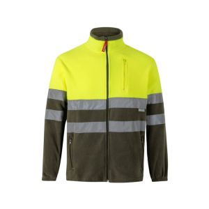 Chaqueta polar bicolor av 4xl verde caza/amarillo fl£or