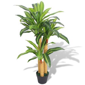 vidaXL planta de drácena artificial con maceta 100 cm verde