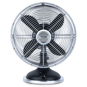 Ventilador joe50_black h.koenig 3 velocidades, 4 aspas, diseño retro, negro