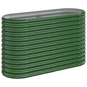 vidaXL jardinera arriate acero recubrimiento polvo verde 114x40x68 cm