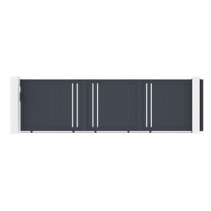 Puerta corredera 5m giona h.140 aluminio gris