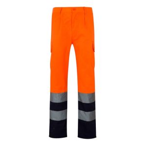 Velilla pantalon bicolor av s azul marino/naranja fluor