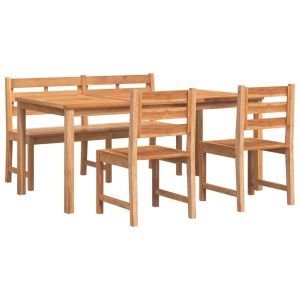 vidaXL juego de comedor para jardín 4 piezas madera maciza de teca