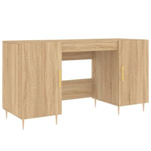 vidaXL escritorio madera de ingeniería roble sonoma 140x50x75 cm