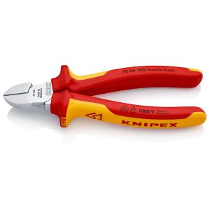 Alicates de corte aislantes 1000 v - knipex - 70 06 160 - con bisel - filo