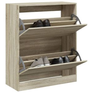 Zapatero de madera de ingeniería roble sonoma 80x34x96,5 cm