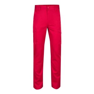 Pantalon de trabajo stretch velilla color rojo 36