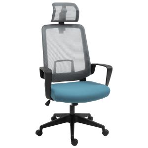 Silla de oficina poliéster, espuma, nylon, pp y metal color azul