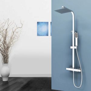 Aica columna ducha termostática 73-115cm ducha lluvia para baño