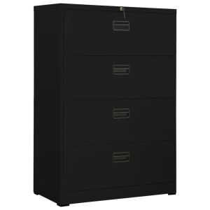 vidaXL armario archivador de acero negro 90x46x134 cm