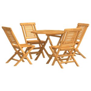 vidaXL juego de comedor para jardín 5 piezas madera maciza de teca