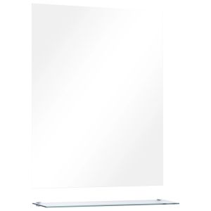 vidaXL espejo de pared con estante de vidrio templado 50x60 cm