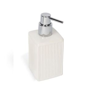 Dispensador de jabón de encimera - blanco en cerámica modelo zoe