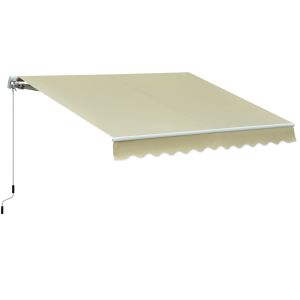 Toldo manual plegable tela de poliéster, aluminio color beige 295x250 cm