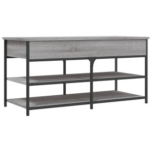 vidaXL banco zapatero madera de ingeniería gris sonoma 100x42,5x50 cm