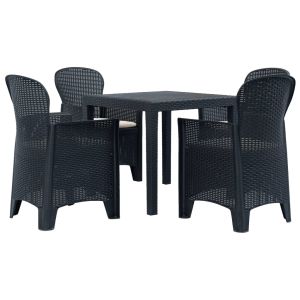 vidaXL comedor de jardín 5 pzas plástico gris antracita aspecto ratán