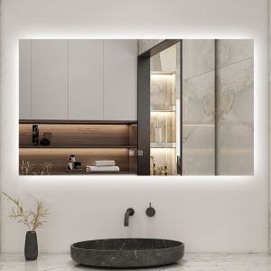 Espejo de baño LED 100×60cm, antivaho,función memoria