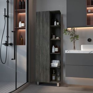Torre de baño vertical urano en melamina con 9 estantes