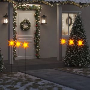 Lámpara de navidad LED plegable 3 unidades amarillo 35 cm es6828