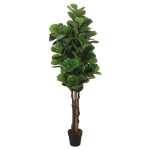 vidaXL higuera de hojas de violín artificial 96 hojas verde 80 cm