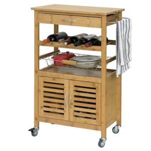 Carrito de cocina con 1 cesta y 1 puerta fkw53-n sobuy