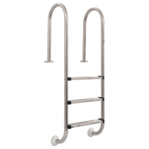 vidaXL escalera de piscina 3 peldaños acero inoxidable 304 120 cm