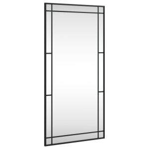 vidaXL espejo de pared rectangular de hierro negro 50x100 cm