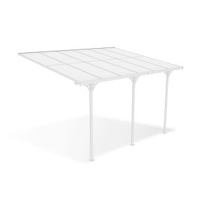 Pergola/cochera adosada kleo 400l300 aluminio blanco