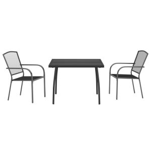 vidaXL juego de comedor de jardín 3 piezas acero gris antracita