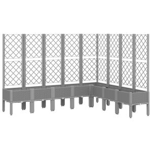 vidaXL jardinera con enrejado pp gris claro 200x160x142 cm