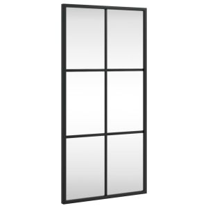 vidaXL espejo de pared rectangular de hierro negro 30x60 cm