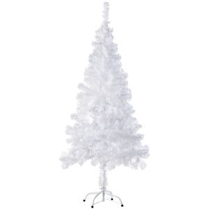 Árbol de navidad artificial con soporte metálico blanco