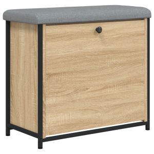 vidaXL banco zapatero con cajón abatible roble sonoma 62x32x56 cm