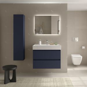 Mueble baño bequia 100cm + lavabo cerámica| azul |100x45x66