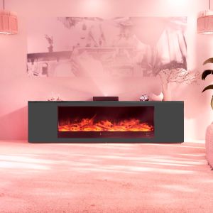 Chimenea móvil y electrica 1500w chimenea móvil meda 108 antracita