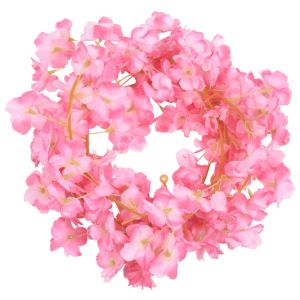 vidaXL guirnaldas de flores de navidad 6 uds rosa oscuro 180 cm