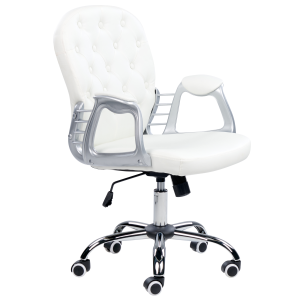 Silla de oficina piel sintética blanco princess