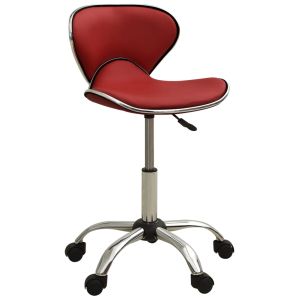 vidaXL silla de oficina de cuero sintético rojo vino tinto
