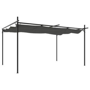 vidaXL pérgola con cubierta retráctil gris antracita 395x292x230 cm
