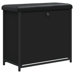 vidaXL banco zapatero con cajón abatible negro 62x32x56 cm