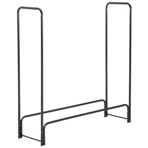 Estante para leña metal 122x35x122cm homcom, hogar - climatización