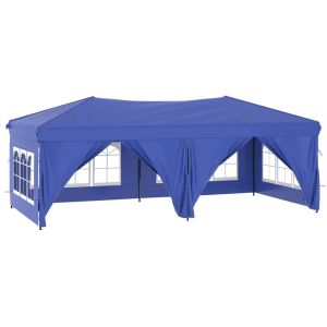 vidaXL carpa para fiestas plegable con paredes laterales azul 3x6 m