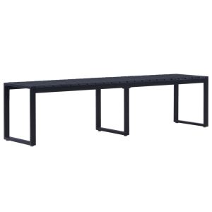 vidaXL banco de jardín 180 cm tablero ps negro