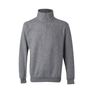 Sudadera media cremallera m gris jaspeado