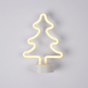 Arbol navidad neon LED 26cm. Blanco calido