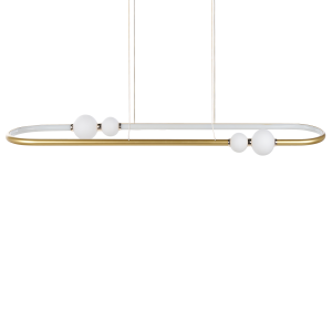 Lámpara de techo LED de metal dorado/blanco 160 cm feale