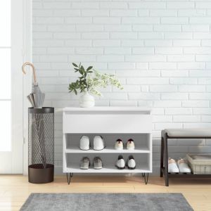 Mueble zapatero madera contrachapada blanco 70x36x60 cm