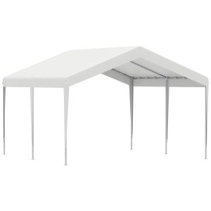 Carpa garaje para coche metal galvanizado, pe color blanco 400x400x280 cm