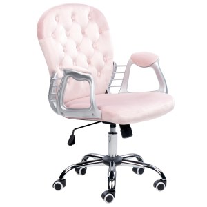 Silla de oficina terciopelo rosa princess